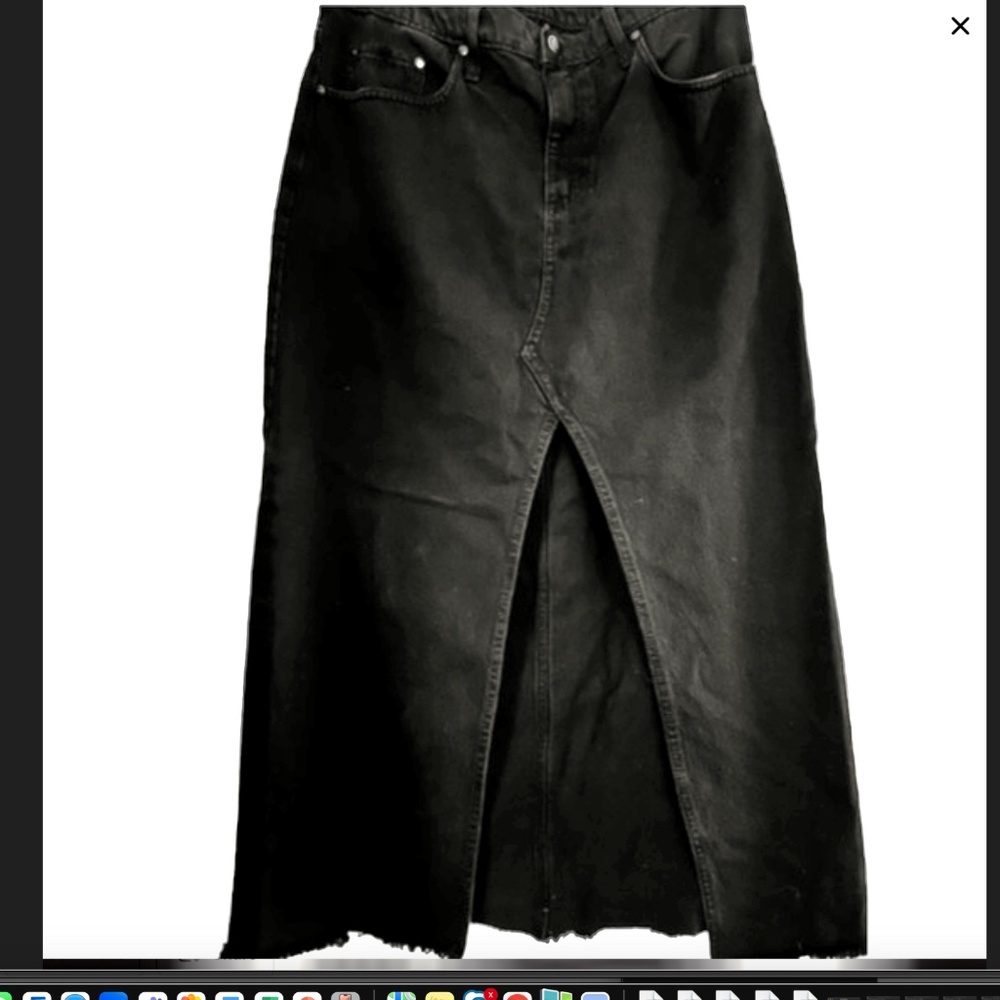 Nobody Denim Black Maxi Skirt with Front Slit